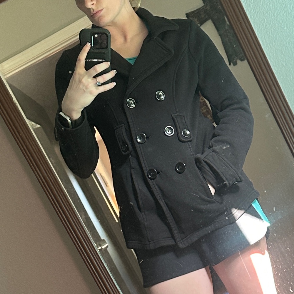 Cato Women's Black Double-Breasted Peacoat